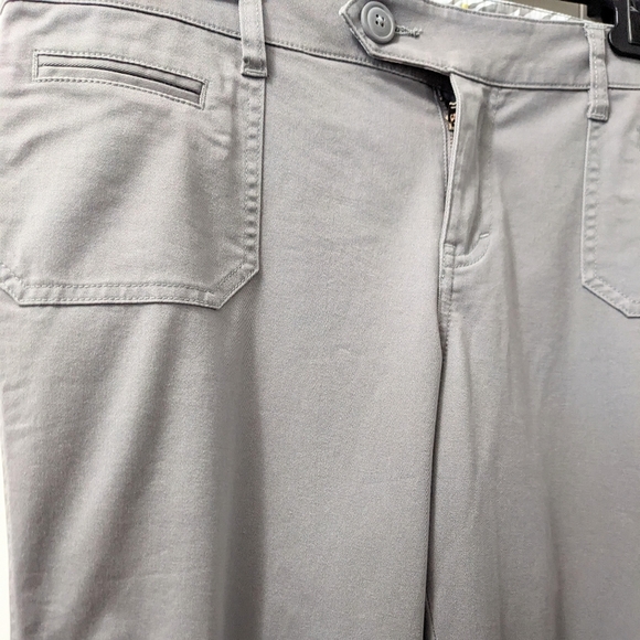DELIA*S, Vintage Y2K, Bleeker Flared Khakis, Gray, Size 13/14 Petite. - Picture 2 of 11